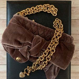 Juicy Couture gold heart necklace and clutch